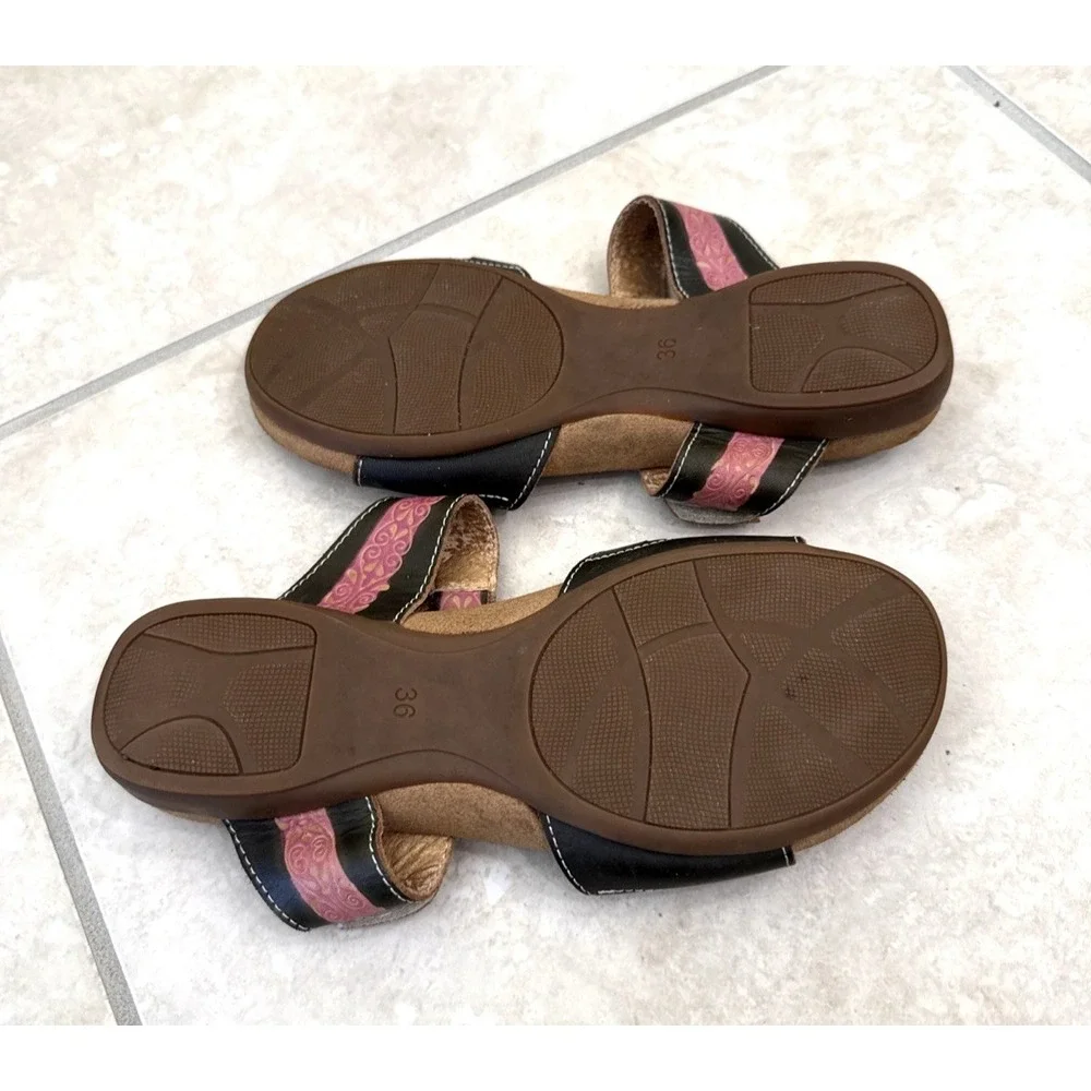L'Artiste Sprin Step Olyana Sandals Slip On‎ Size 36 US 5.5/6 Boho Hippie